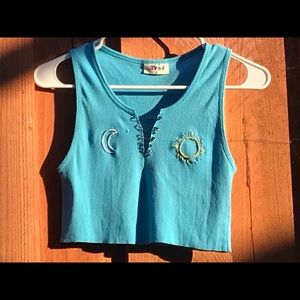 sun and moon embroidered tank top!